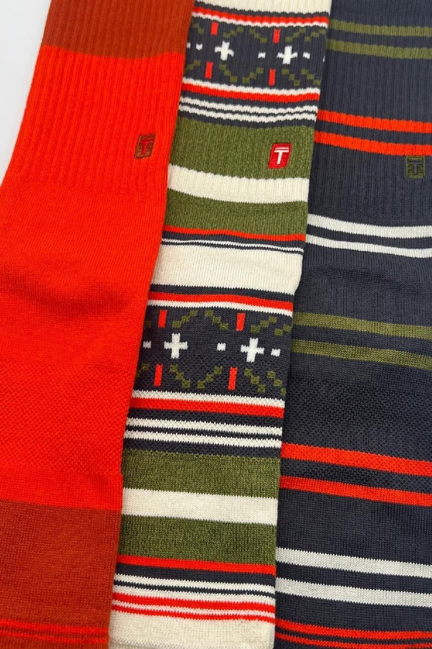 Pasta 3-pack socks flat lay