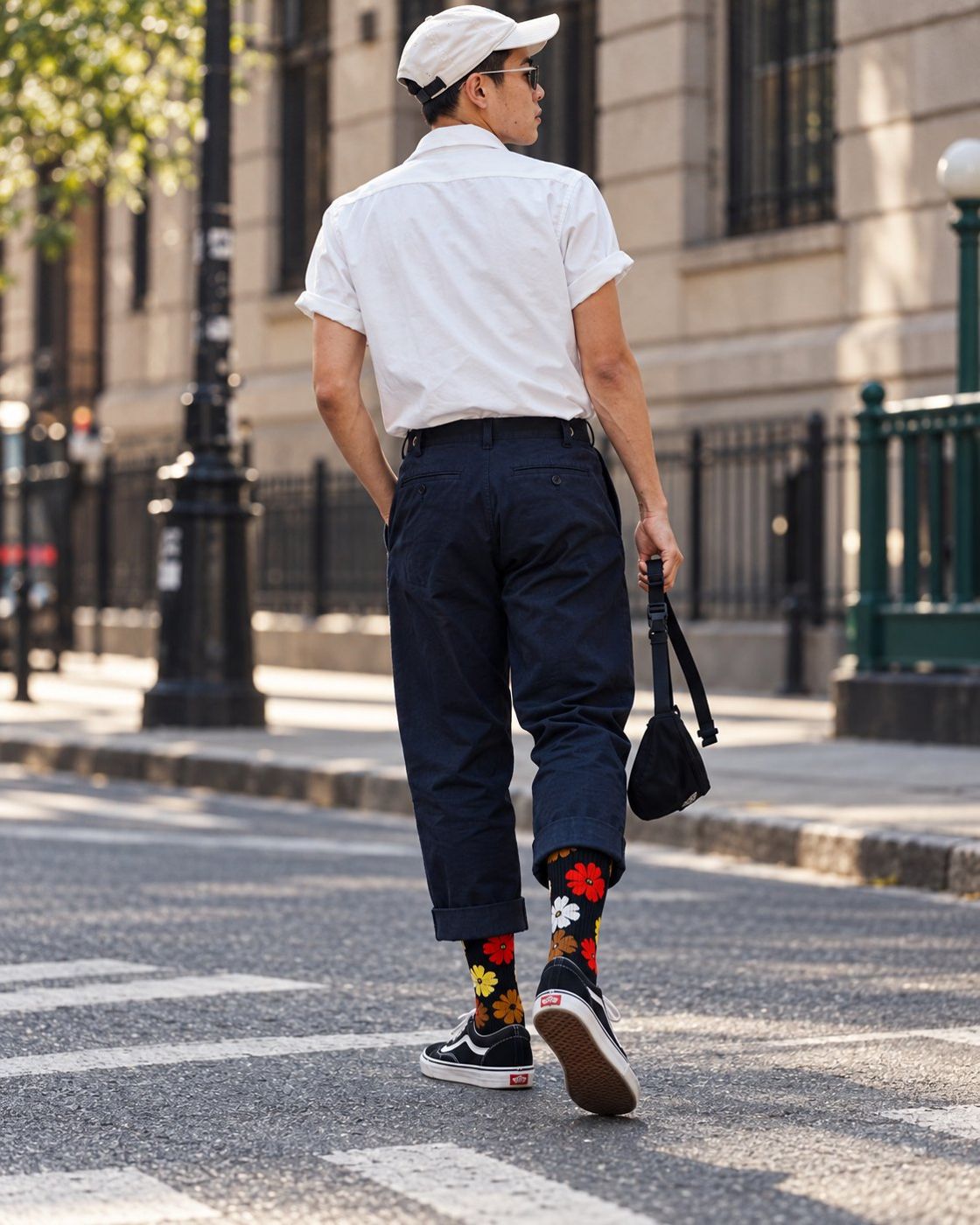 Garden crew socks styled on foot